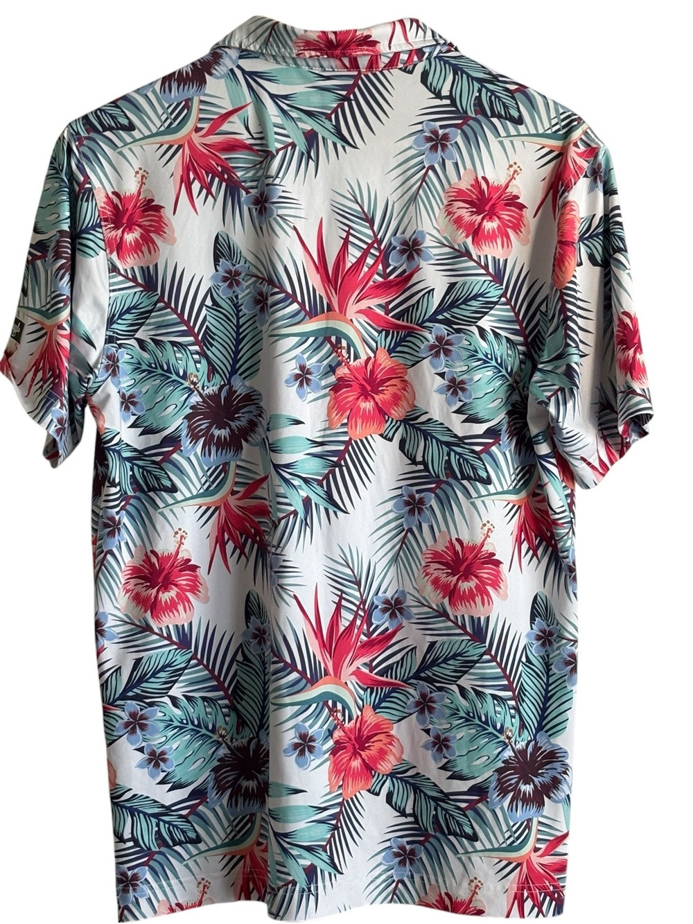 Waggle Mens Polo Shirt Tropical Birdies of Paradise Size Medium Golf - Picture 2 of 5